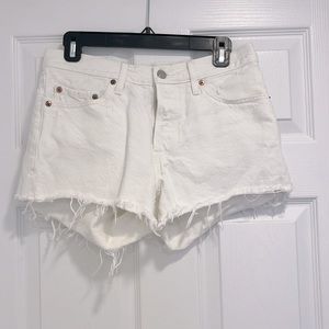 White Levi 501 cutoffs